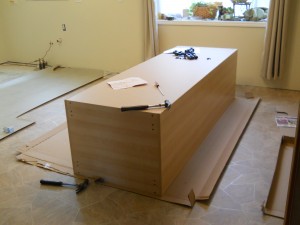 Oven cabinet under construction