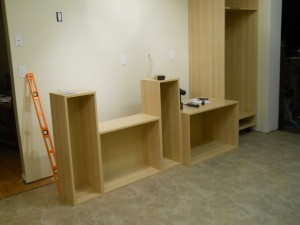 Cabinets for the oven wall
